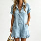 🌸 50% OFF NOW! 🌸Women's Short Sleeve Button Up Romper with Pockets