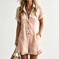 🌸 50% OFF NOW! 🌸Women's Short Sleeve Button Up Romper with Pockets