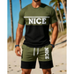 📢📢50% OFF !! ⏰Men's Color-Block Tee and Shorts Set