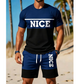 📢📢50% OFF !! ⏰Men's Color-Block Tee and Shorts Set