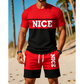 📢📢50% OFF !! ⏰Men's Color-Block Tee and Shorts Set