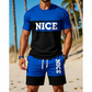 📢📢50% OFF !! ⏰Men's Color-Block Tee and Shorts Set