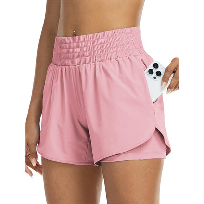 🌸 50% OFF NOW! 🌸Women Athletic Yoga Shorts Doubled Layer Gym Shorts