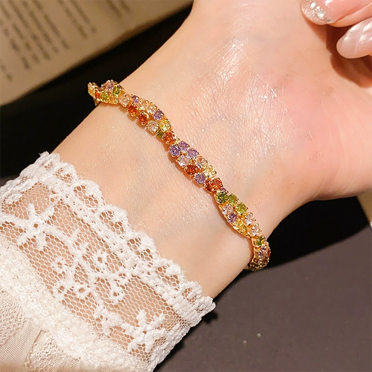 🌸 50% OFF NOW! 🌸Retro Crossover Twisted Multicolor Zircon Adjustable Bracelet