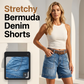 🌸 50% OFF NOW! 🌸Women's Mid-Rise Bermuda Denim Shorts with Pockets