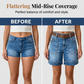 🌸 50% OFF NOW! 🌸Women's Mid-Rise Bermuda Denim Shorts with Pockets
