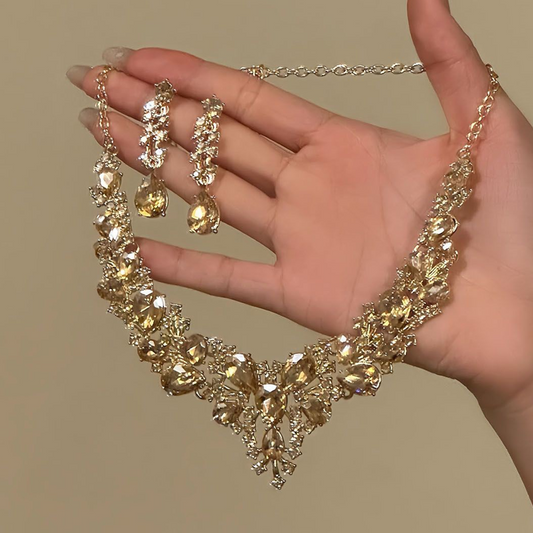 🌸 50% OFF NOW! 🌸Elegant Yellow Sparkling Rhinestone Jewelry