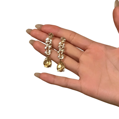🌸 50% OFF NOW! 🌸Elegant Yellow Sparkling Rhinestone Jewelry
