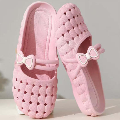 📢 🎀LAST DAY SALE – ONLY ￡12.99‼️👡Breathable Bow Mules | Stylish Soft Slip‑On Mule Shoes✨