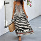 🌸Limited Sale 50% OFF🌸Women's Animal Print Backless Halter Maxi Dress