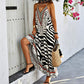 🌸Limited Sale 50% OFF🌸Women's Animal Print Backless Halter Maxi Dress