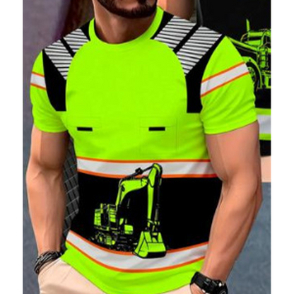 📢📢50% OFF !! ⏰Pro-Favorite Bold Excavator Graphic Tee – Polyester – Breathable 🚜
