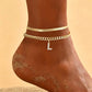 🌸 50% OFF NOW! 🌸Dainty Layered Gold Initial Anklets for Women