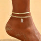 🌸 50% OFF NOW! 🌸Dainty Layered Gold Initial Anklets for Women