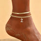 🌸 50% OFF NOW! 🌸Dainty Layered Gold Initial Anklets for Women