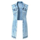 📢📢50% OFF !! ⏰ Women’s Sleeveless High-Slit Denim Vest Dress