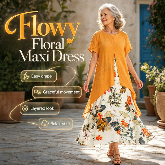 🌸 50% OFF NOW! 🌸Women's Layered Look Floral Print Casual Dress