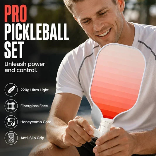 📢📢50% OFF !! ⏰Gradient Pink Pickleball Set – 2 Fibreglass Paddles, 4 Pickle Balls & Portable Carry Bag – USAPA Approved, Lightweight & Perfect for Beginners & Adults, Indoors & Outdoors ✨