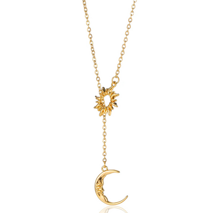 🌸 50% OFF NOW! 🌸Elegant Sun and Moon Pendant Necklace