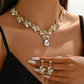 📢📢50% OFF !! ⏰Sparkling Teardrop Pendant Necklace and Earrings Set