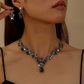 📢📢50% OFF !! ⏰Sparkling Teardrop Pendant Necklace and Earrings Set