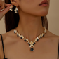 📢📢50% OFF !! ⏰Sparkling Teardrop Pendant Necklace and Earrings Set
