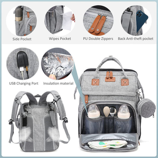 📢📢60% OFF !! ⏰ Foldable Diaper Bag with Changing Station