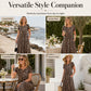 🌸 50% OFF NOW! 🌸Women's Leopard Print Maxi Dress with Pockets Casual Short Sleeve Long Dress