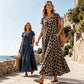 🌸 50% OFF NOW! 🌸Women's Leopard Print Maxi Dress with Pockets Casual Short Sleeve Long Dress