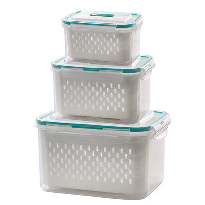 🥗 2 in 1 Draining Fresh-Keep Food Container with Built-in Colander – Leakproof Fridge Storage for Fruits & Veggies 🧊✨