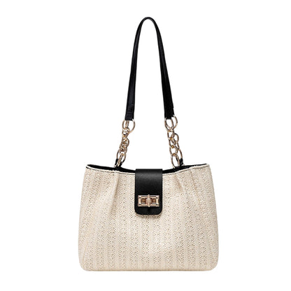 📢📢50% OFF !! ⏰ Spacious Commuter Straw Shoulder Bag