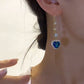 🌸 50% OFF NOW! 🌸Exquisite Blue Heart Synthetic Gemstone Threader Earrings 🌿
