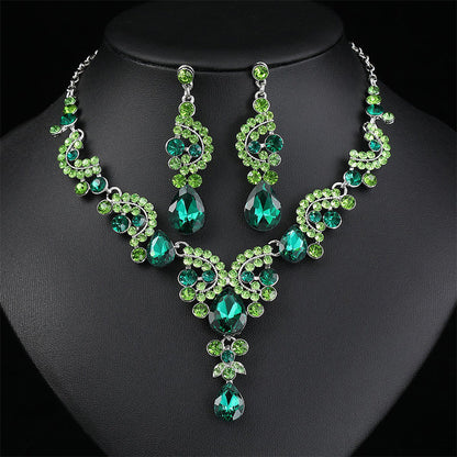 💎 50% OFF NOW! ✨ Sparkling Rhinestone Necklace & Earrings Set
