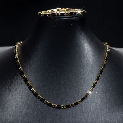 📢📢50% OFF !! ⏰Sparkling Jewelry Set for Men – Cubic Zircon Necklace & Bracelet