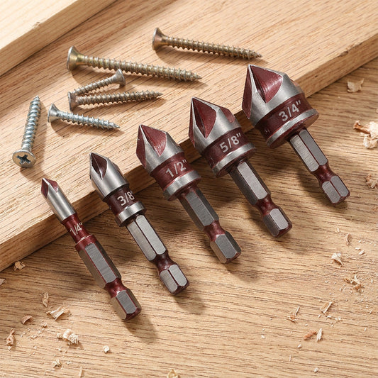 📢📢50% OFF !! ⏰5PCS or 3PCS Countersink Drill Bit Set for Woodworking