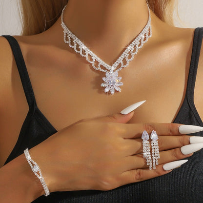🌸 50% OFF NOW! 🌸Elegant Lotus Rhinestone Jewelry Set