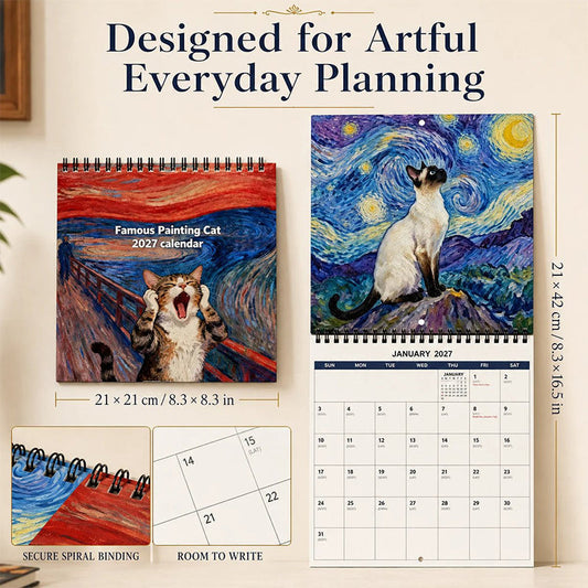 🌸 50% OFF NOW! 🌸  2027 Cat Meme Calendar – Funny daily humor & wall-ready🗓️
