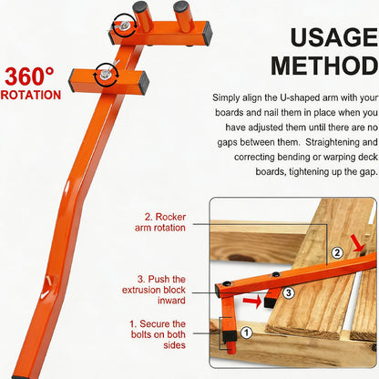 📢📢50% OFF !! ⏰Multi-Angle Deck Straightener and Wood Board Adjuster Flooring Tool for Woodworking