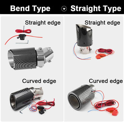 📢📢50% OFF !! ⏰ LED Exhaust Tip – Flame effect, carbon sleeve & universal fit 💨