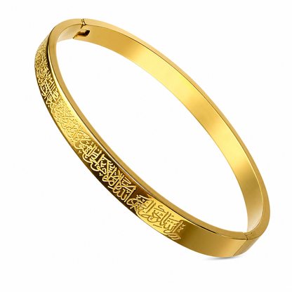 🌸 50% OFF NOW! 🌸18K Vacuum Plated Titanium Stainless Steel Bangle Bracelet with Engraved Text