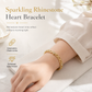 🌸 50% OFF NOW! 🌸Gold Rhinestone Heart and Square Hollow Rectangular Grid Chain Bracelet