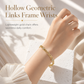 🌸 50% OFF NOW! 🌸Gold Rhinestone Heart and Square Hollow Rectangular Grid Chain Bracelet