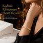 🌸 50% OFF NOW! 🌸Gold Rhinestone Heart and Square Hollow Rectangular Grid Chain Bracelet