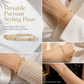 🌸 50% OFF NOW! 🌸Gold Rhinestone Heart and Square Hollow Rectangular Grid Chain Bracelet