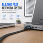 📢📢50% OFF !! ⏰ Flat Ethernet Cable 40Gbps Shielded Black Braided Network Cord