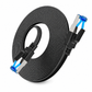 📢📢50% OFF !! ⏰ Flat Ethernet Cable 40Gbps Shielded Black Braided Network Cord