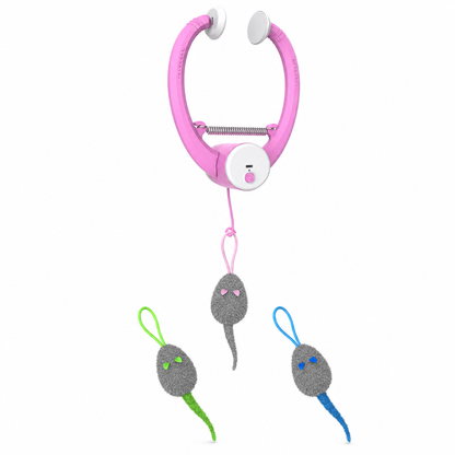 🐱 Interactive Cat Toy: Automatic Bouncing Mouse, Electric Retractable String, Clamp Mount, Safe Play