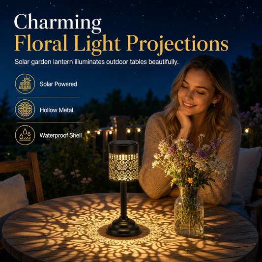 📢📢50% OFF !! ⏰Outdoor Iron Table Lamp Peony Shaped Decorative Atmosphere Light