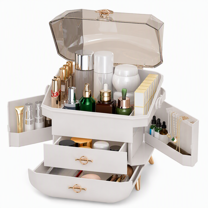 🌸 50% OFF NOW! 🌸Large Capacity Dustproof Plastic Makeup Organizer Desktop