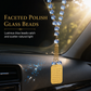 📢📢50% OFF !! ⏰Stainless Steel Arabic Medallion Car Hanging Ornament with Blue Glass Chain